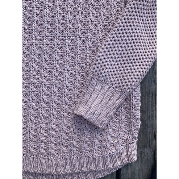 Calvin Klein Jeans Pink Rose Loose Knit Long Sleeve Sweater Women's Size L - Picture 2 of 6